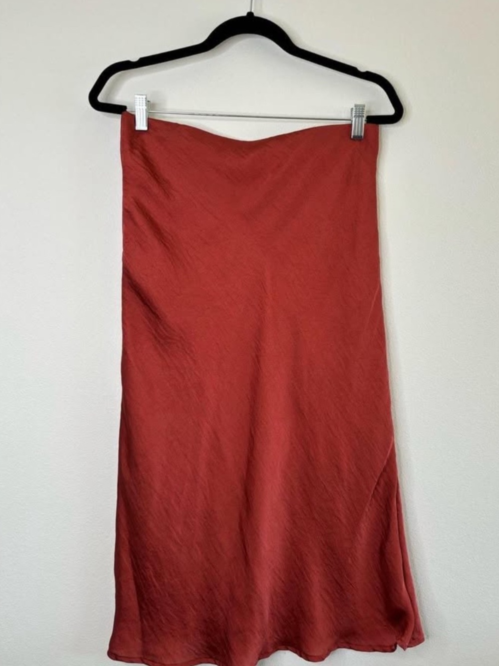 Slip Midi Skirt in Rust - Unbranded